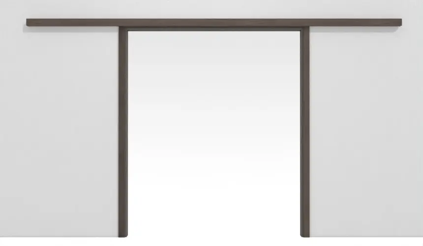 WESTAG 2-skrzydłowy system drzwi przesuwnych naścienny pinia szary Pi 44 PortaLit CPL z ościeżnicą