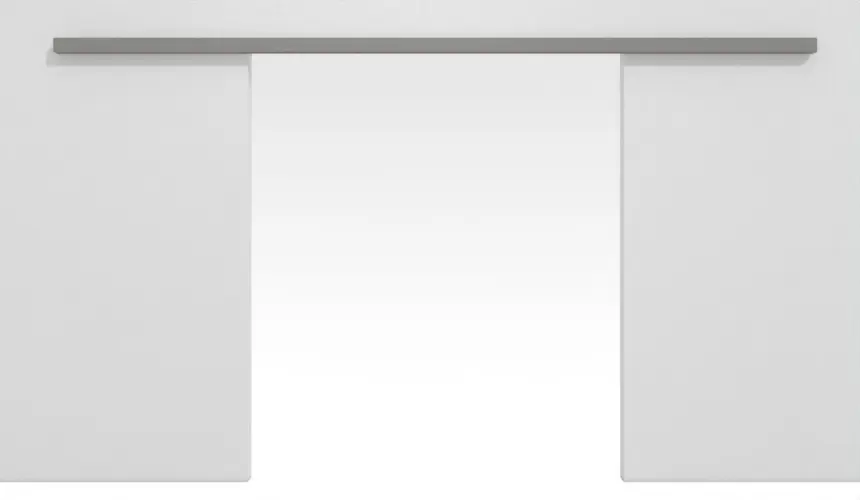 Widok frontowy naściennego systemu dwuskrzydłowych drzwi przesuwnych PortaLit-Trend kitt A 446 CPL bez ościeżnicy - Westag.