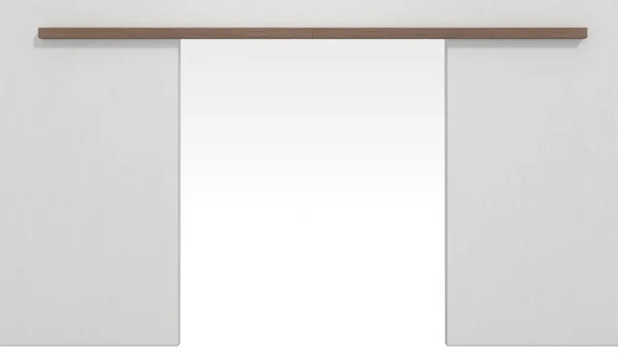 Widok frontowy systemu drzwi przesuwnych dwuskrzydłowych PortaLit orzech włoski Noce NU736 naściennego bez ościeżnicy - Westag & Getalit