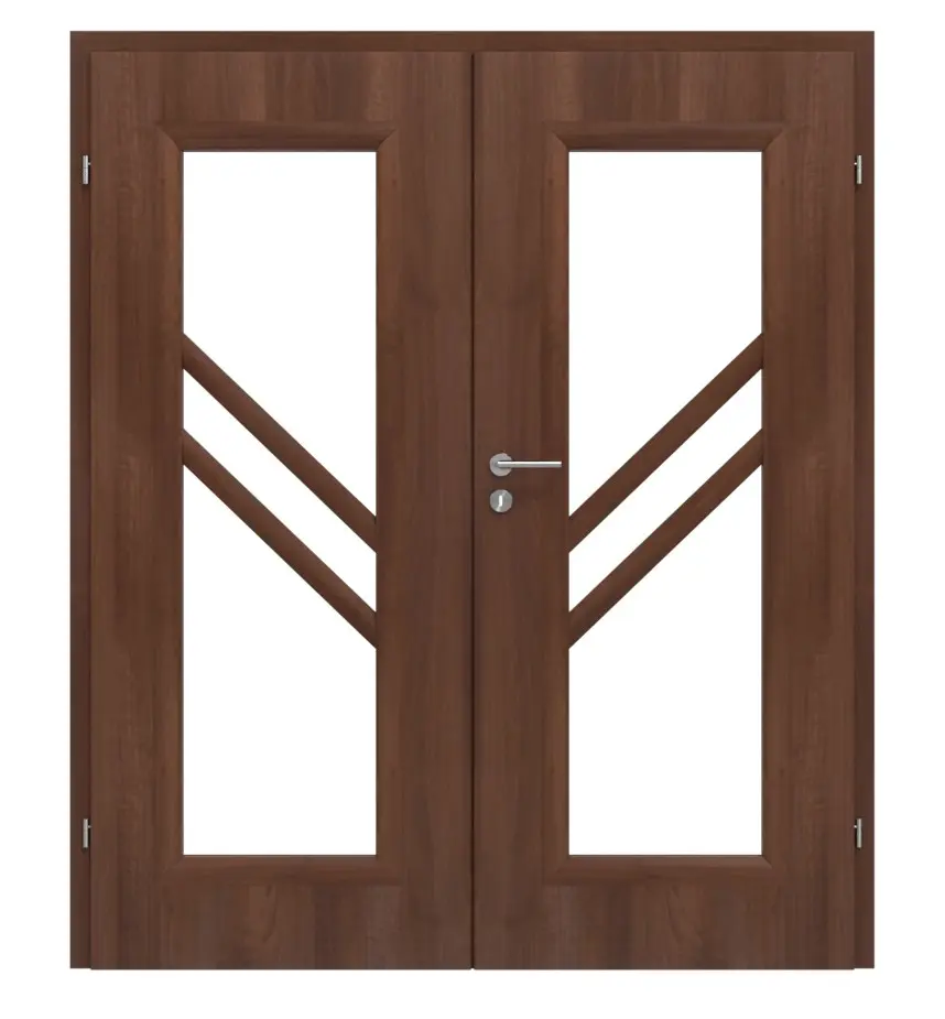 CLASSEN drzwi 2-skrzydłowe Antiope M3 orzech Primo z przeszkleniem z ościeżnicą