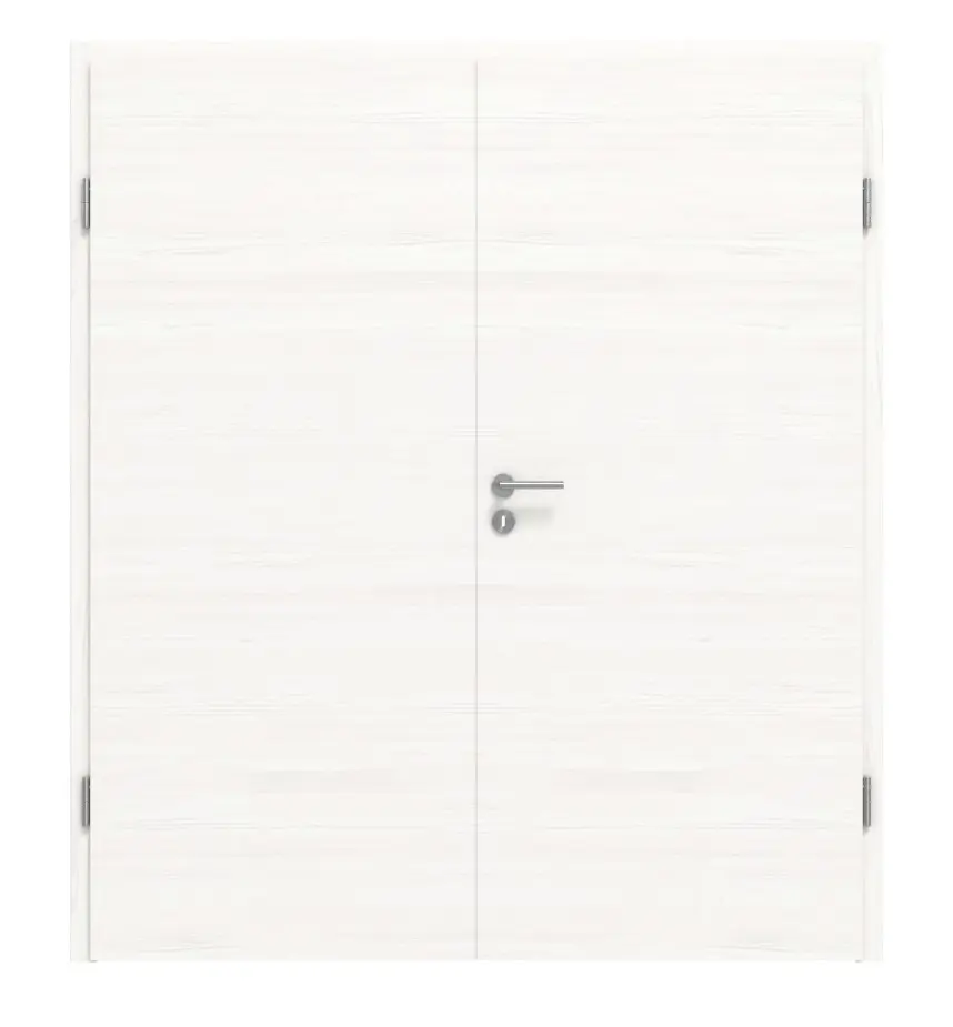 HÖRMANN drzwi dwuskrzydłowe biel szczotkowana wzdłuż Duradecor ProLine z ościeżnicą