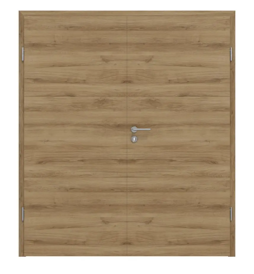HÖRMANN drzwi dwuskrzydłowe Natureiche wzdłuż Duradecor ProLine z ościeżnicą