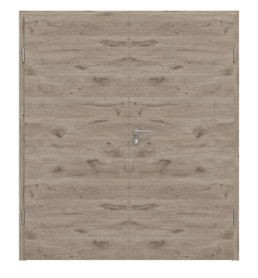 HÖRMANN drzwi dwuskrzydłowe Nordeiche wzdłuż Duradecor ProLine z ościeżnicą