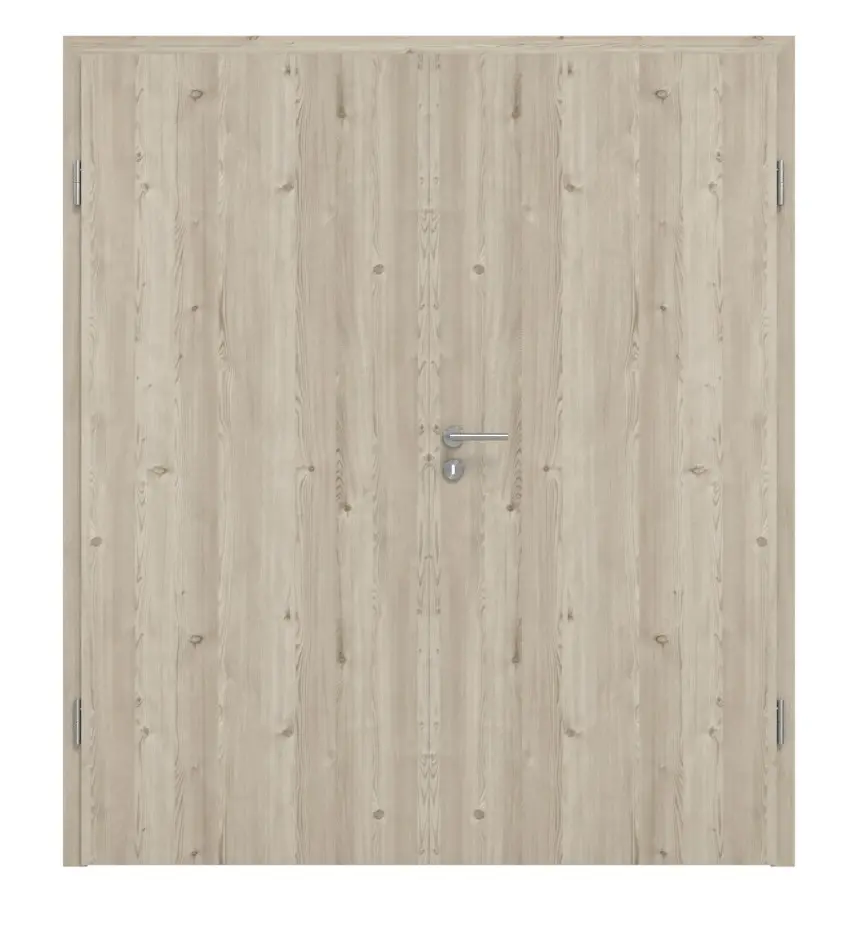 HÖRMANN drzwi dwuskrzydłowe szczotkowane modrzew jasny Duradecor ProLine z ościeżnicą