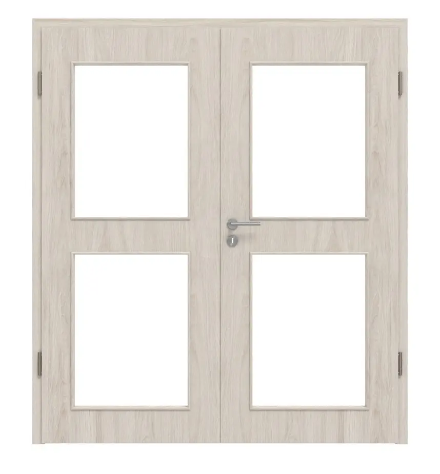 Widok frontowy dąb lazura LA 12 Basic Durat drzwi dwuskrzydłowe z ościeżnicą - Huga