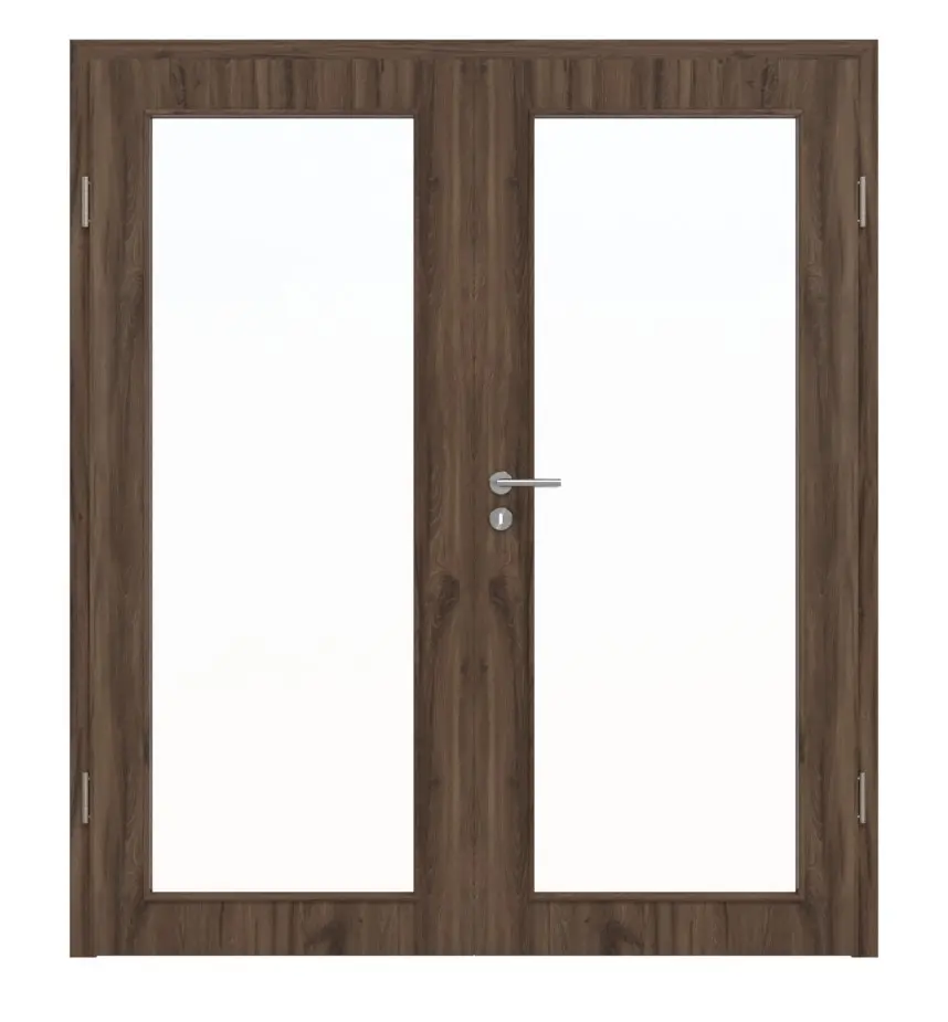 HÖRMANN drzwi 2-skrzydłowe dąb alpejski Duradecor ProLine z przeszkleniem LA 27 z ościeżnicą