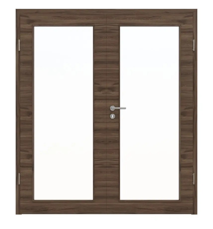 HÖRMANN drzwi 2-skrzydłowe Alpineiche wzdłuż Duradecor ProLine z przeszkleniem LA 27 z ościeżnicą
