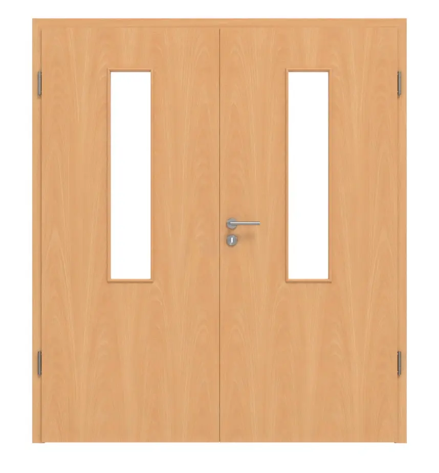 HÖRMANN Drzwi dwuskrzydłowe Francuski buk Duradecor ProLine z przeszkleniem LA 4 na środku z ościeżnicą