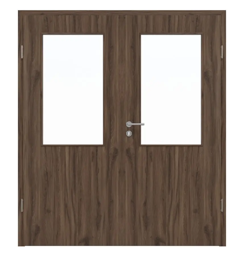 HÖRMANN drzwi 2-skrzydłowe dąb alpejski Duradecor ProLine z przeszkleniem LA 7 z ościeżnicą