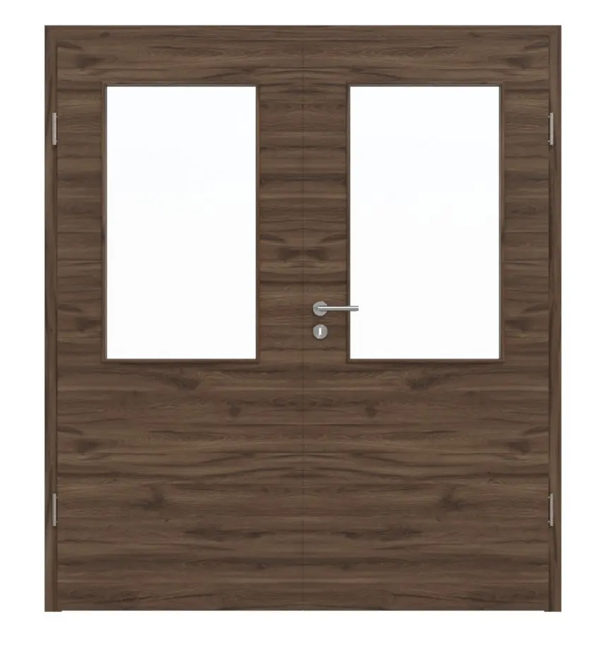 HÖRMANN 2-skrzydłowe Dąb alpejski wzdłuż Duradecor ProLine z przeszkleniem LA 7 z ościeżnicą