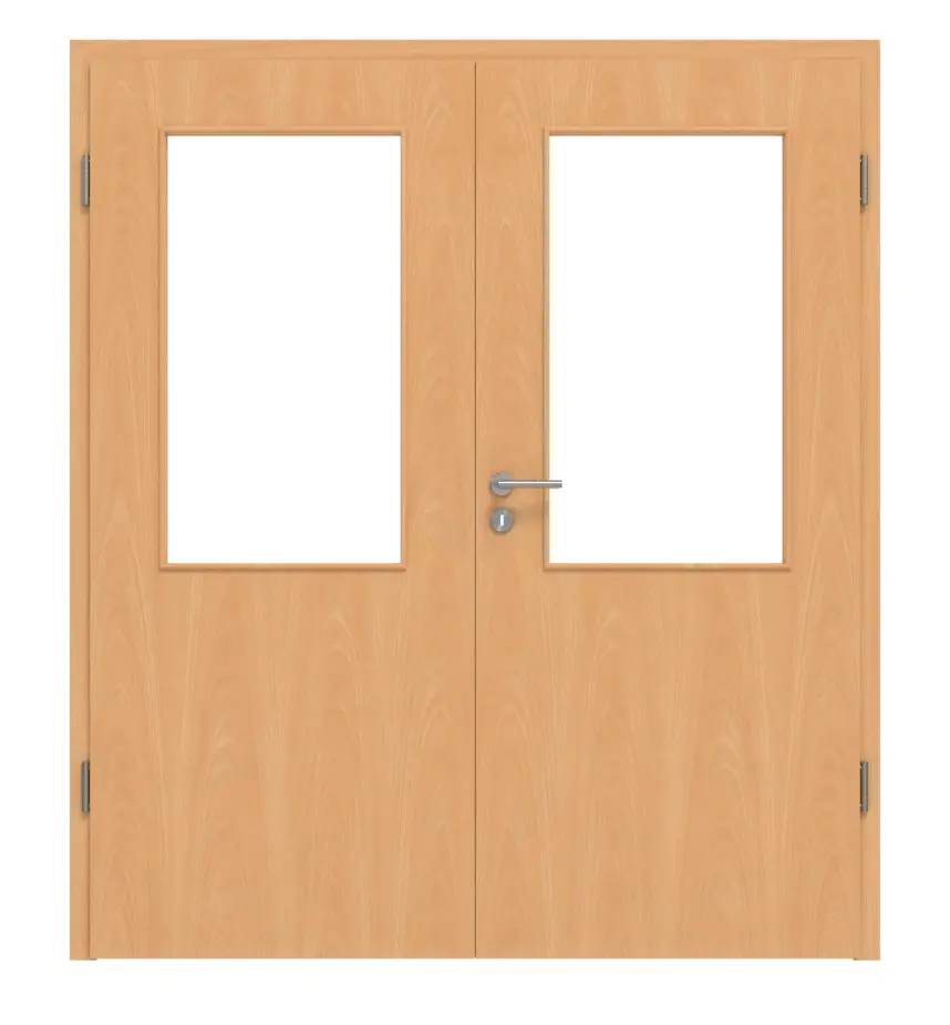 HÖRMANN drzwi dwuskrzydłowe buk francuski Duradecor ProLine z przeszkleniem LA 7 i ościeżnicą