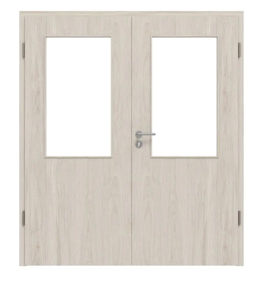 Widok frontowy dębu lazurowanego LA 7 Basic Durat drzwi dwuskrzydłowe z ościeżnicą - Huga