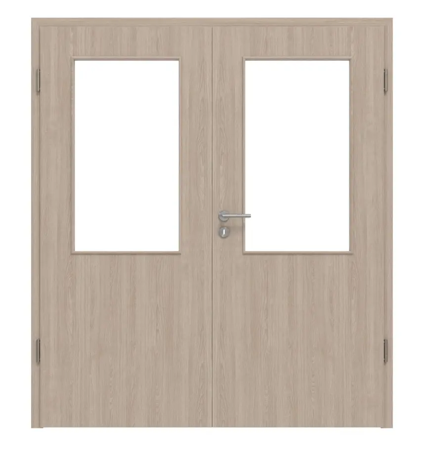 Widok frontowy: dąb szary LA 7 Basic Durat drzwi dwuskrzydłowe z ościeżnicą - Huga
