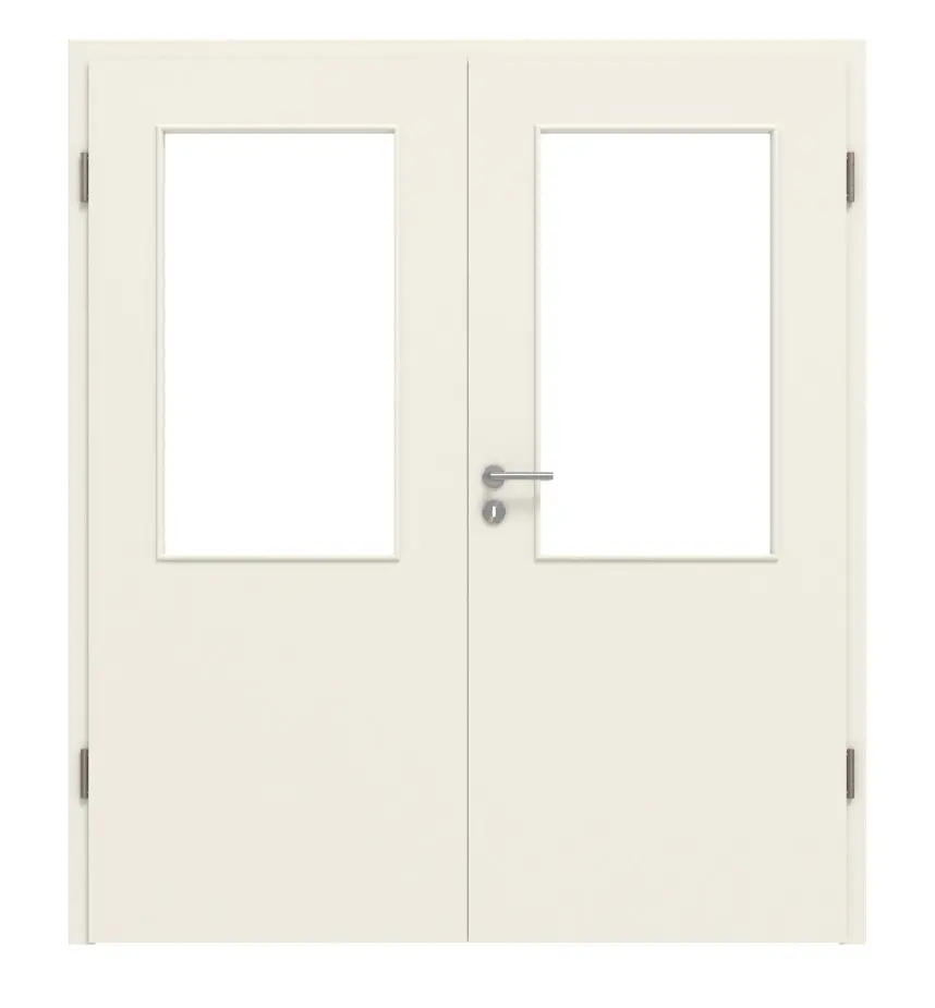Widok frontowy: biały podobny do RAL 9010, LA 7 Basic lakier, drzwi dwuskrzydłowe z ościeżnicą - Huga