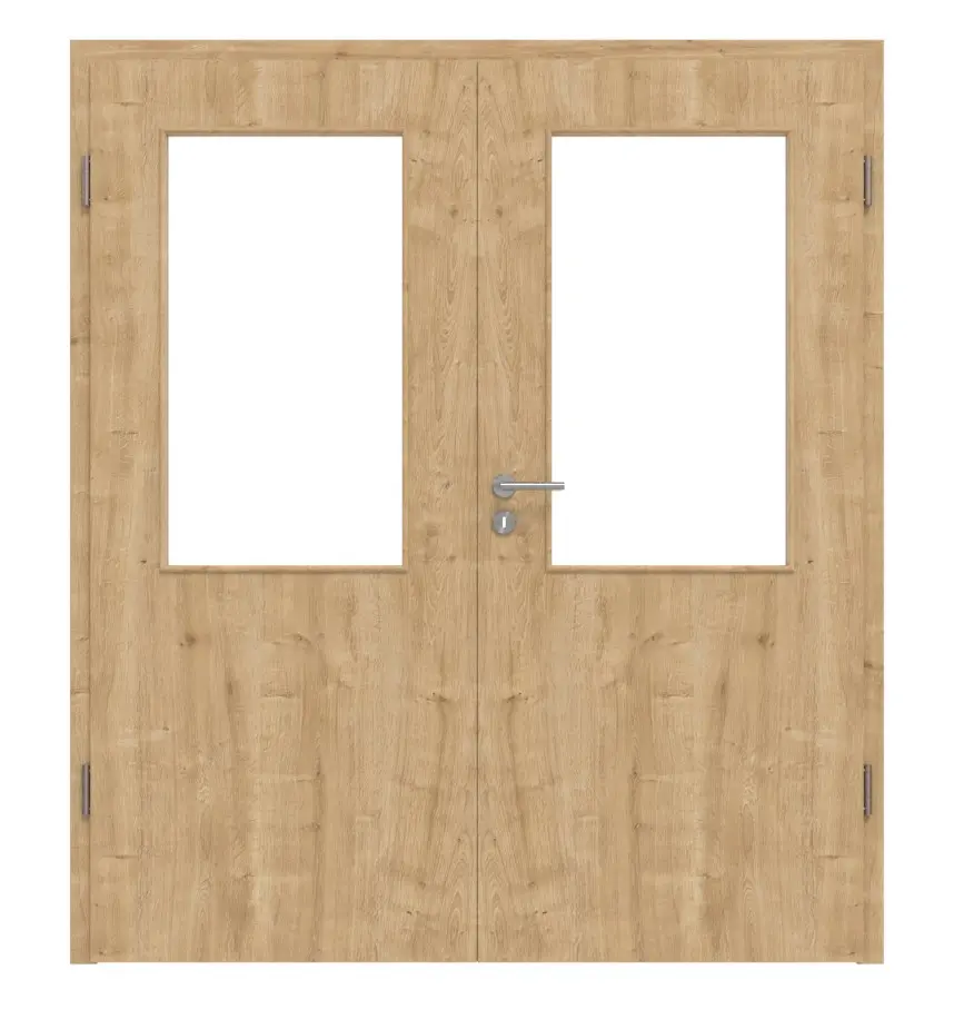 Widok frontowy dębu sękatego LA 7 Basic Durat drzwi dwuskrzydłowe z ościeżnicą - Huga