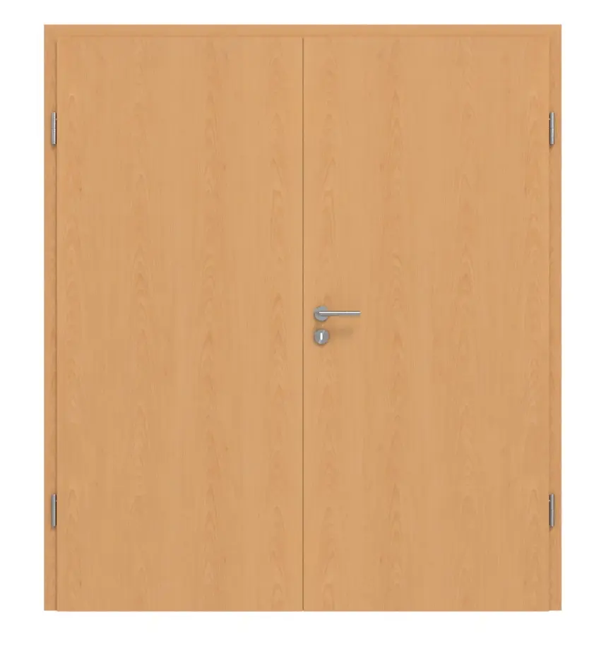 Drzwi dwuskrzydłowe Basic, folia dekoracyjna bukowa 4.15 z ościeżnicą