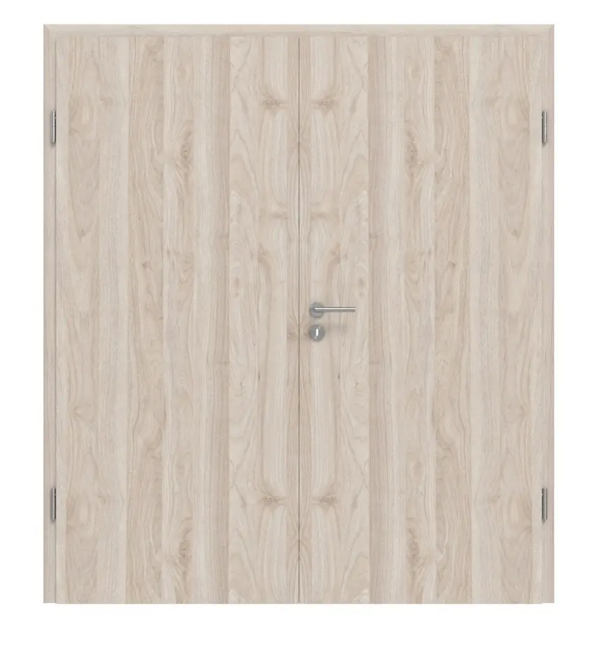 Drzwi dwuskrzydłowe Basic 4.15, jasny orzech Columbia, folia dekoracyjna, z ościeżnicą