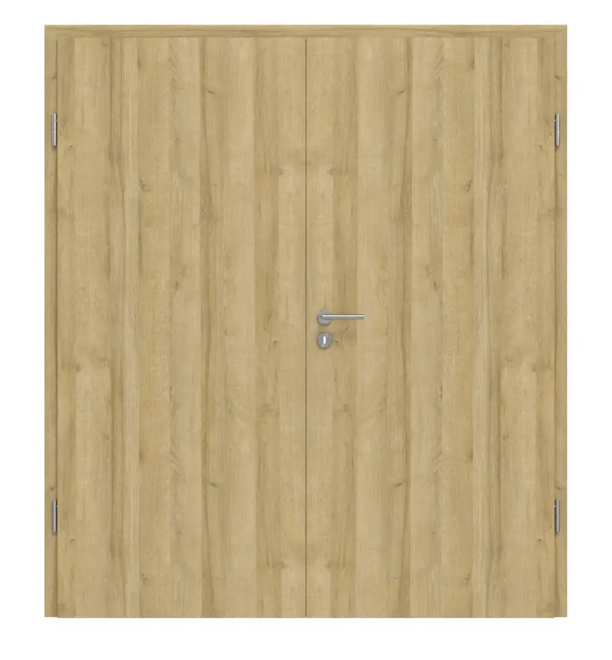 Drzwi dwuskrzydłowe Basic 4.15, dąb Riviera, folia dekoracyjna, z ościeżnicą