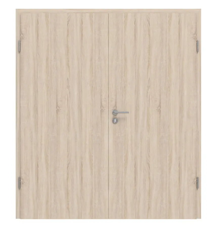 Drzwi dwuskrzydłowe Basic 4.15, dąb Sonoma, folia dekoracyjna, z ościeżnicą
