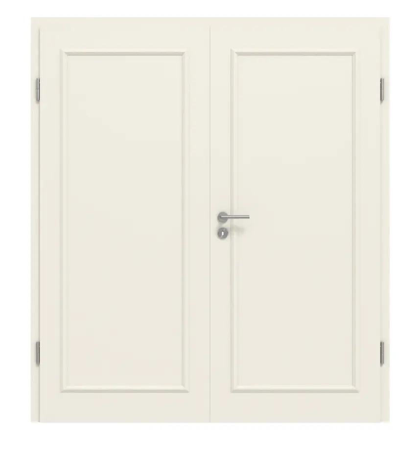 Widok frontowy Blankenese 1F klasyczna biel RAL 9010 drzwi dwuskrzydłowe, w tym ościeżnica - Jeld-Wen