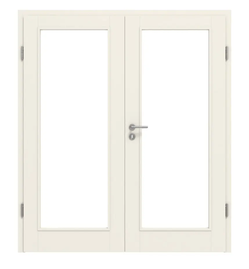 Widok frontowy: klasyczna biel RAL 9010 Westalack bretania 3001-LA drzwi dwuskrzydłowe - Westag & Getalit