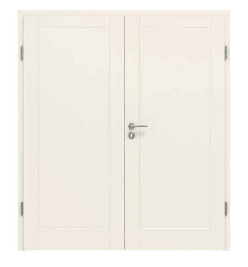 Widok frontowy drzwi dwuskrzydłowych bretania 3001 Westalack, klasyczna biel RAL 9010 - Westag & Getalit