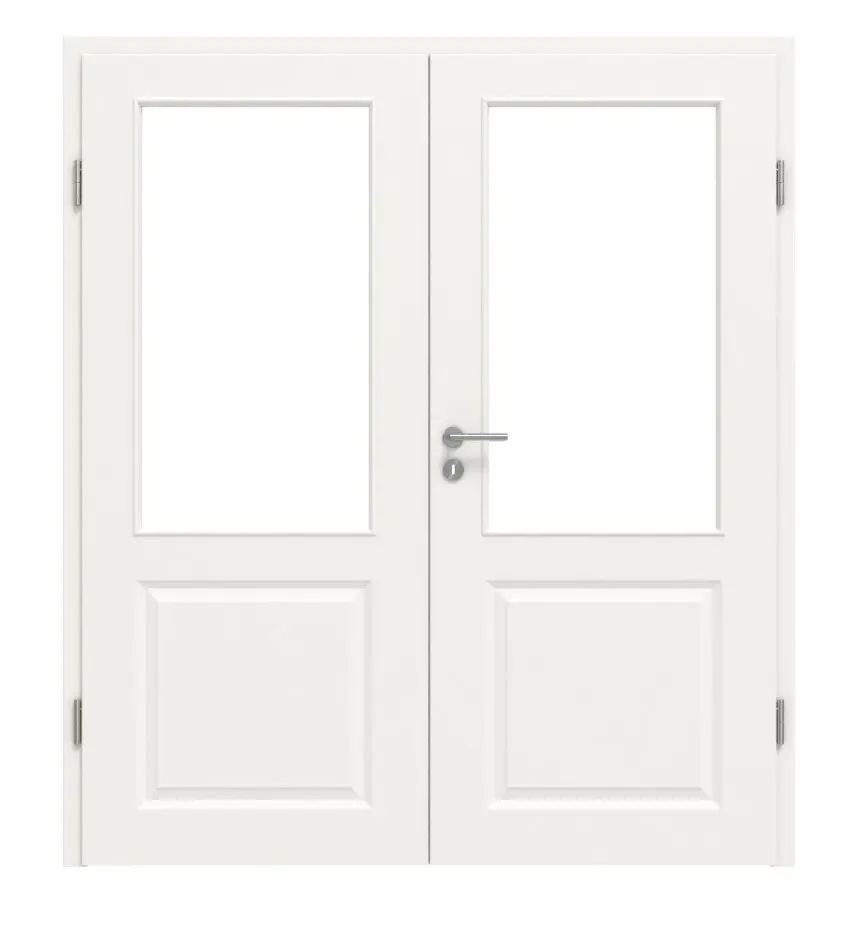 HÖRMANN Drzwi podwójne Carolina 1, biały lakier, ClassicLine, z przeszkleniem LA z ościeżnicą