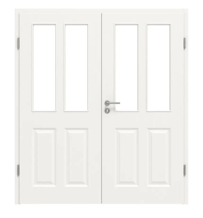HÖRMANN drzwi dwuskrzydłowe Carolina 2 biały lakier ClassicLine z przeszkleniem LA 1 z ościeżnicą