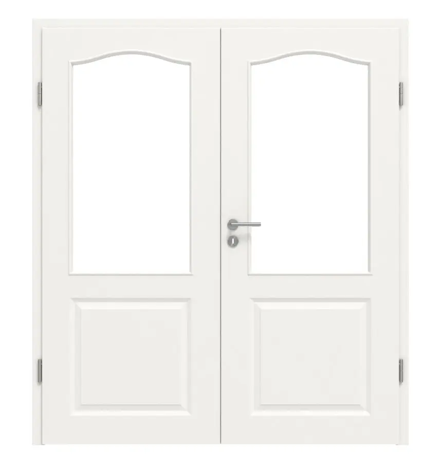 HÖRMANN drzwi dwuskrzydłowe Carolina 4 biały lakier ClassicLine z przeszkleniem LA z ościeżnicą