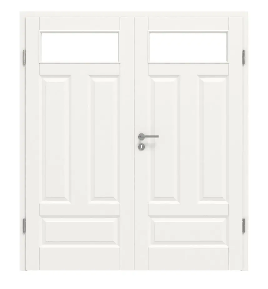 HÖRMANN drzwi dwuskrzydłowe Carolina 5 biały lakier ClassicLine z przeszkleniem LA 1 z ościeżnicą