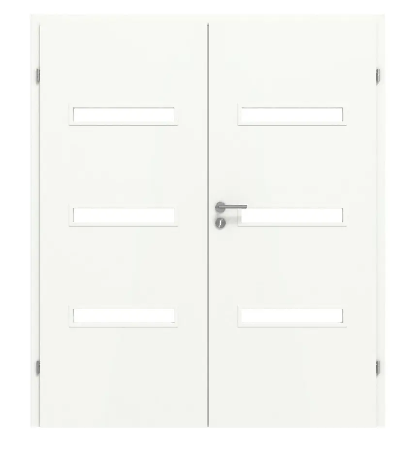 CLASSEN drzwi dwuskrzydłowe Century M3 biały Primo z przeszkleniem w zestawie z ościeżnicą