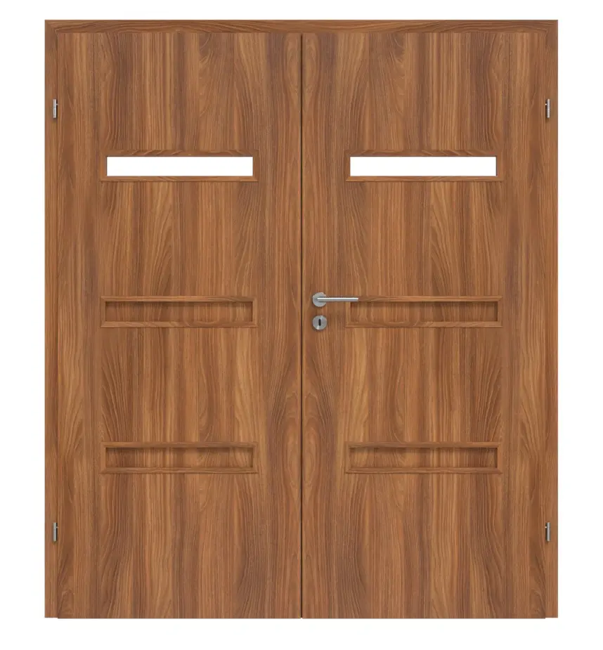 CLASSEN drzwi dwuskrzydłowe Century M4 akacja ST Primo z przeszkleniem w zestawie z ościeżnicą