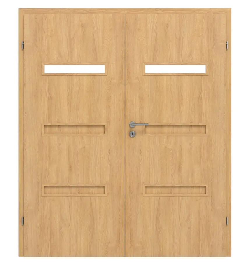 Classen drzwi dwuskrzydłowe Century M4 dąb olejowany 3D Look z przeszkleniem w zestawie z ościeżnicą