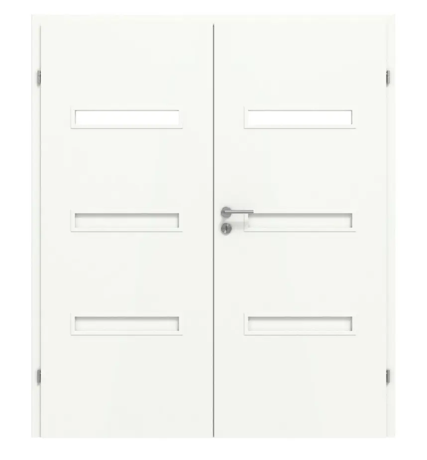 CLASSEN drzwi dwuskrzydłowe Century M4 biały Primo z przeszkleniem i ościeżnicą