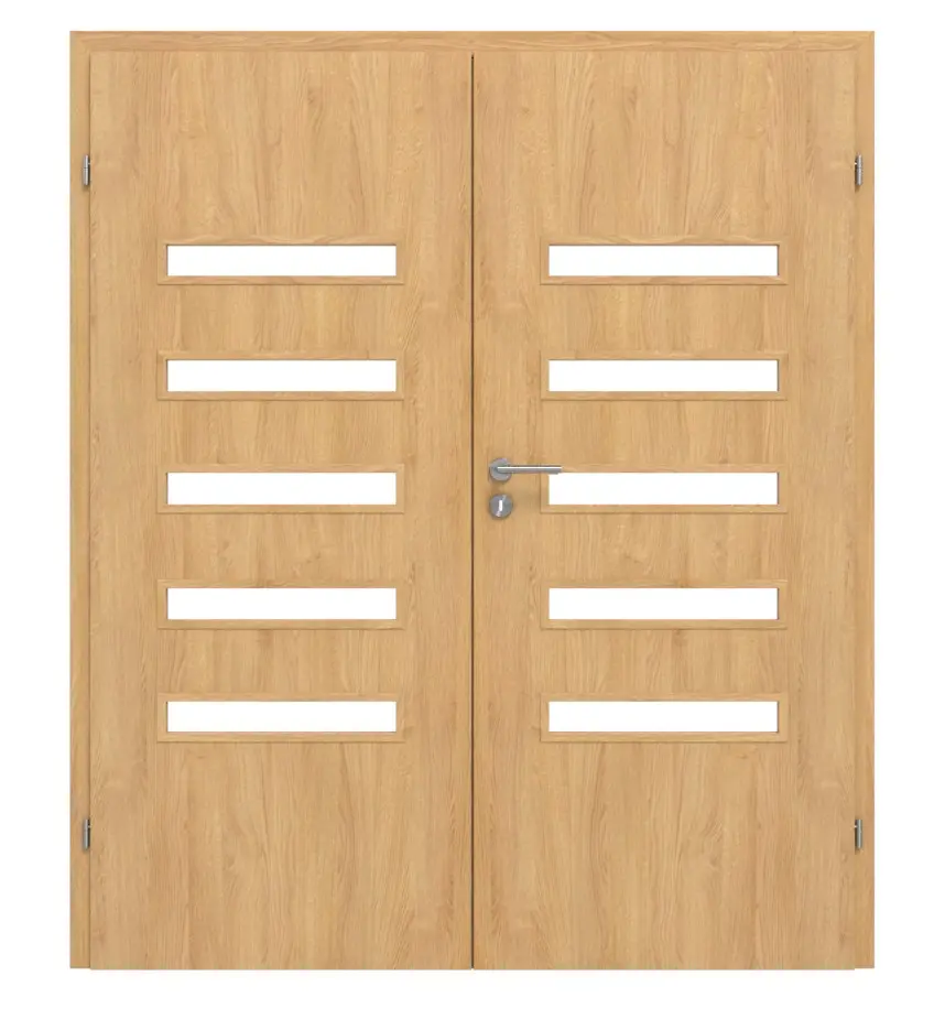 CLASSEN drzwi dwuskrzydłowe Century M6 dąb olejowane 3D Look z przeszkleniem w zestawie z ościeżnicą