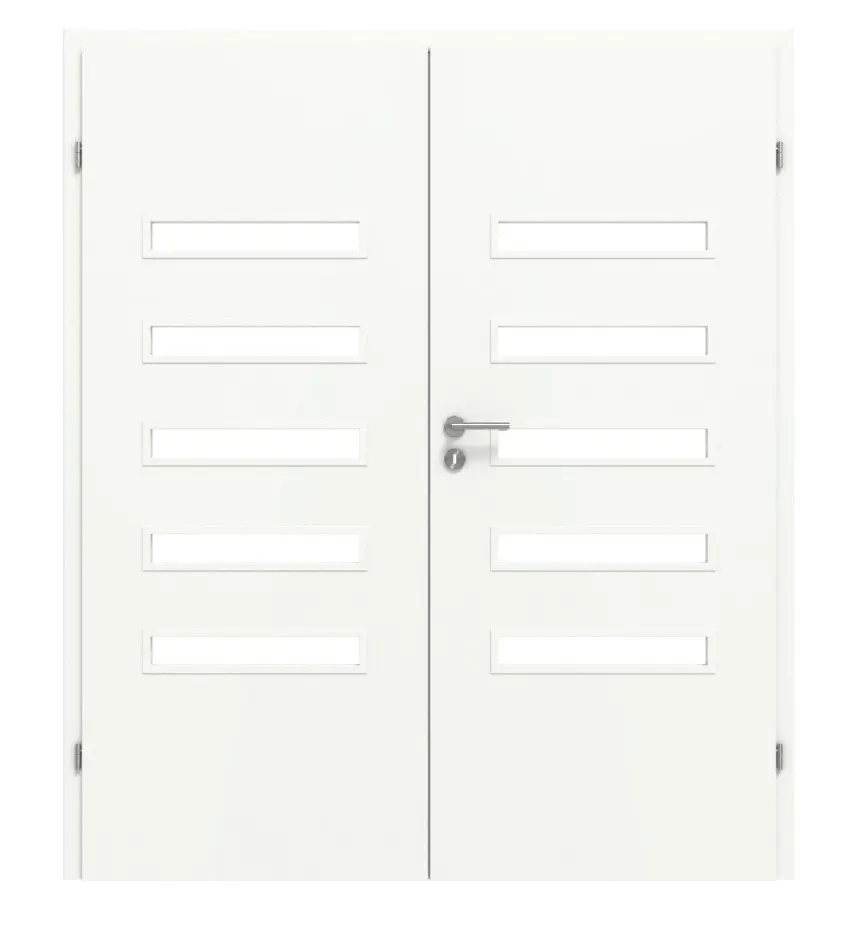 CLASSEN drzwi dwuskrzydłowe Century M6 biały Primo z przeszkleniem wraz z ościeżnicą