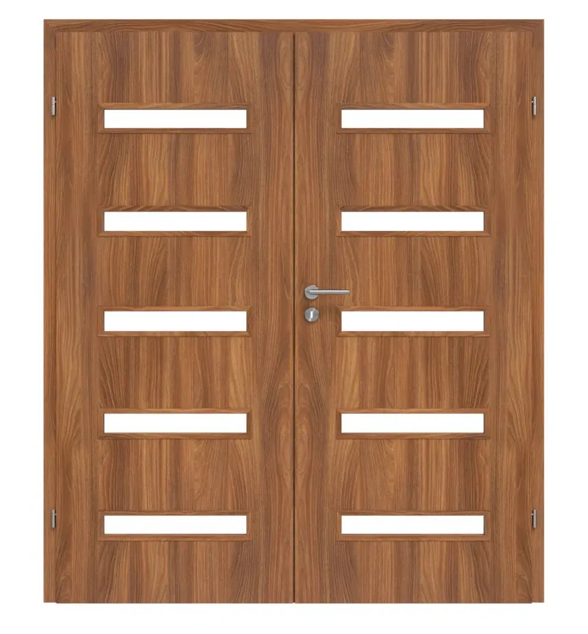 CLASSEN drzwi dwuskrzydłowe Century M7 akacja ST Primo z przeszkleniem w zestawie z ościeżnicą