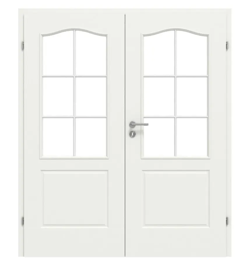 CLASSEN drzwi dwuskrzydłowe klasyczny 2/3 RAL 9003 biały lakier z przeszkleniem z ościeżnicą PL-Norm