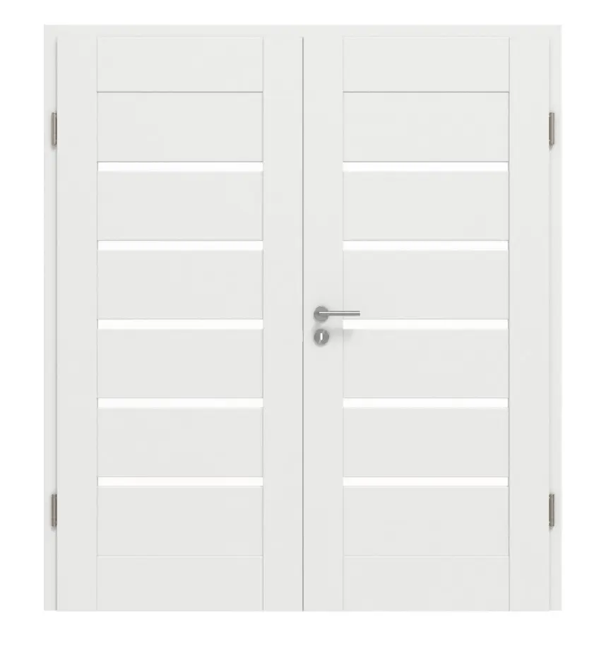 Widok frontowy Clif 5.2 biały matowy drzwi dwuskrzydłowe z ościeżnicą - Classen