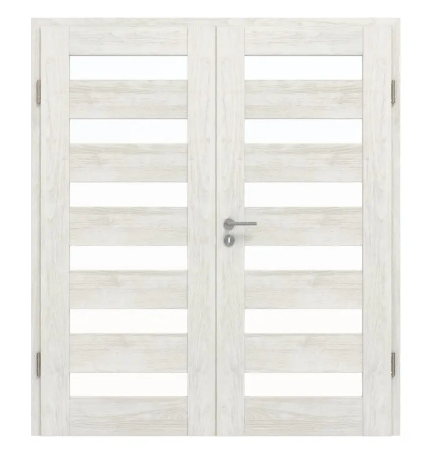 Widok frontowy modelu Clif 5.4, jesion norweski, drzwi 2-skrzydłowe z ościeżnicą - Classen