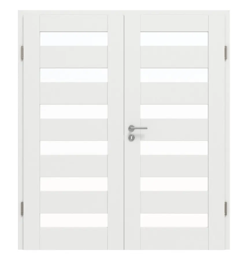 Widok frontowy Clif 5.4 biały matowy drzwi dwuskrzydłowe z ościeżnicą - Classen