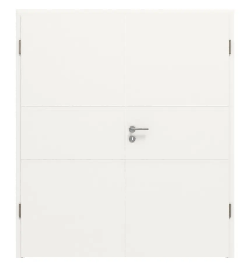 Drzwi dwuskrzydłowe Cofi 04 Premium biały lakier RAL 9016 z ościeżnicą