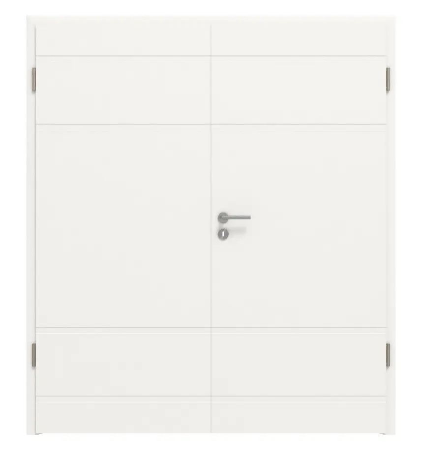 Drzwi dwuskrzydłowe Cofi 18 Premium biały lakier RAL 9016 z ościeżnicą