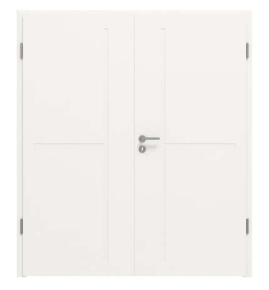 Drzwi dwuskrzydłowe Cofi 19 Premium biały lakier RAL 9016 z ościeżnicą