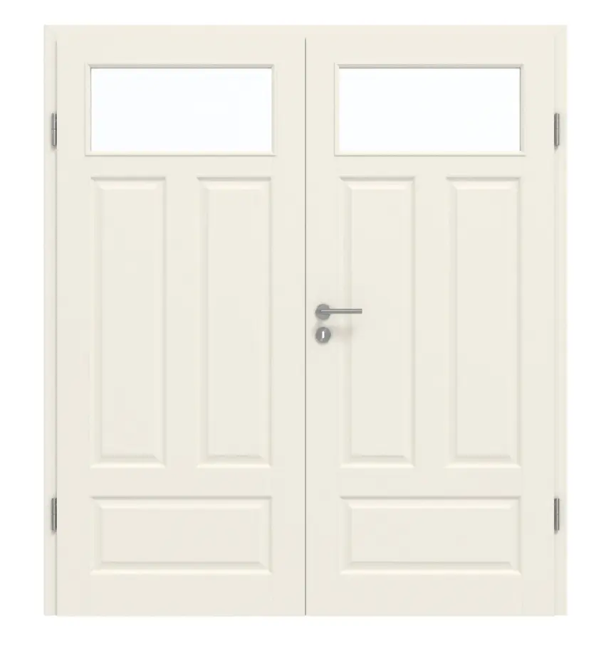 GARANT Drzwi dwuskrzydłowe Como biały lakier z przeszkleniem CKL1/1 z ościeżnicą