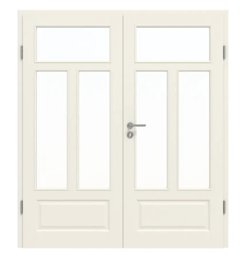 GARANT drzwi dwuskrzydłowe Como biały lakier z przeszkleniem CKL1/3 z ościeżnicą