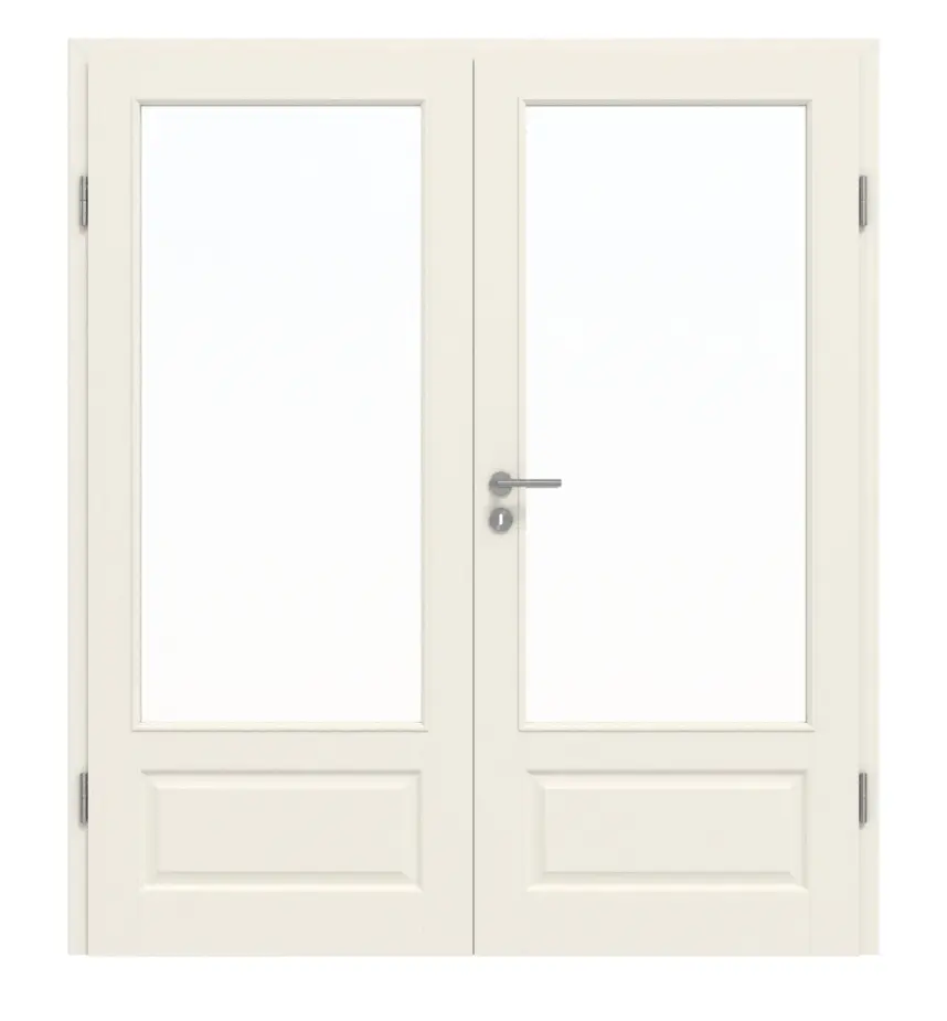 GARANT Drzwi dwuskrzydłowe Como biały lakier z przeszkleniem CKL1 z ościeżnicą