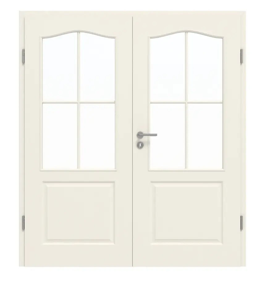 GARANT drzwi 2-skrzydłowe Como biały lakier z przeszkleniem CKL2 szprosem SP0 z ościeżnicą