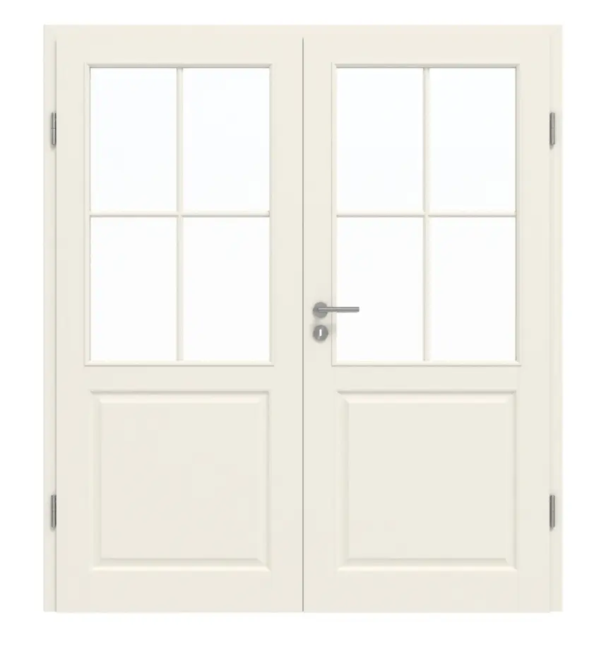 GARANT drzwi dwuskrzydłowe Como biały lakier z przeszkleniem CKL3 szprosem SP0 z ościeżnicą