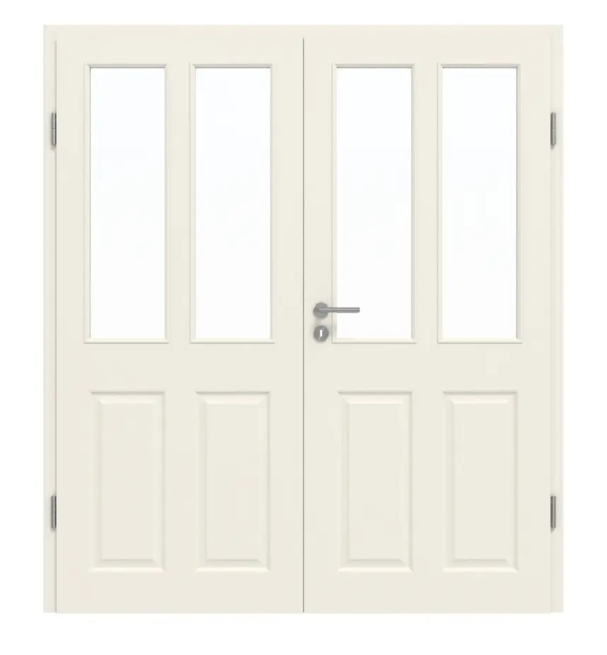 GARANT Drzwi dwuskrzydłowe Como biały lakier z przeszkleniem CKL4/2 z ościeżnicą